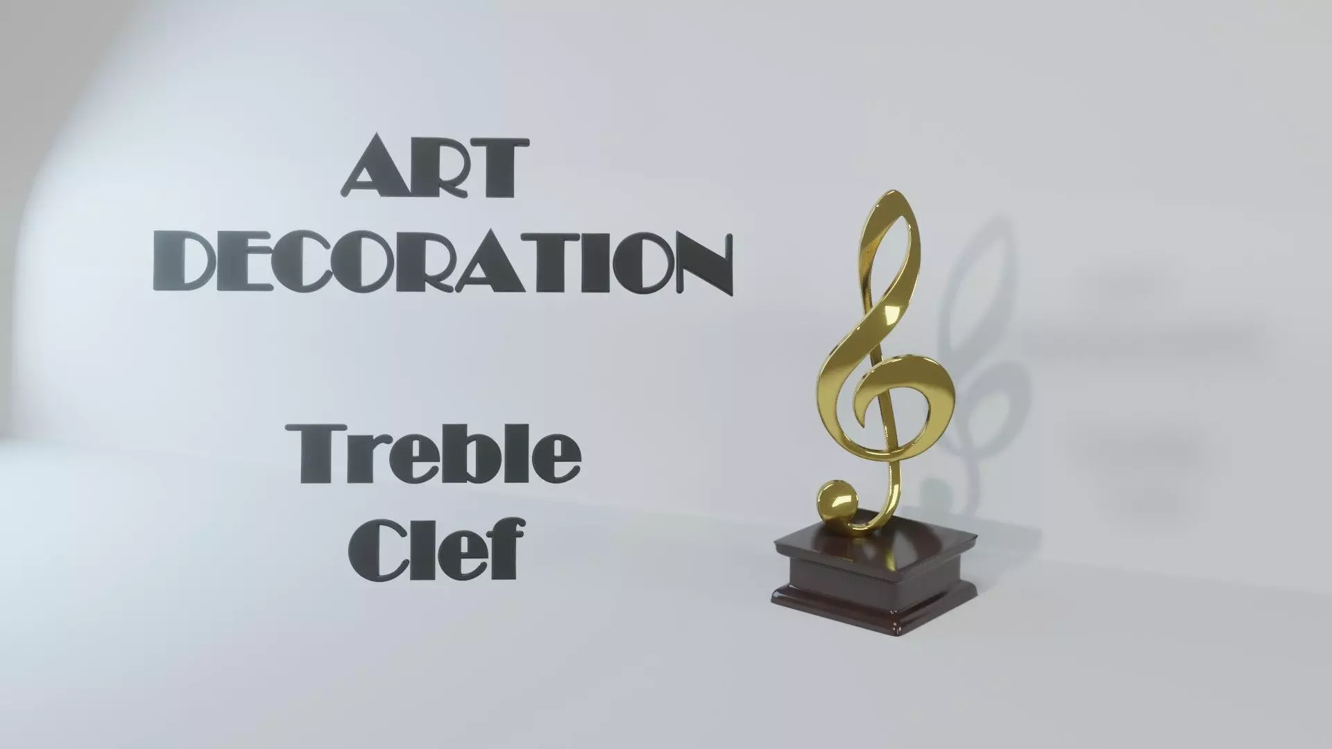 Art Decoration - Treble Clef - Musical Prize Low-poly 3D model_0