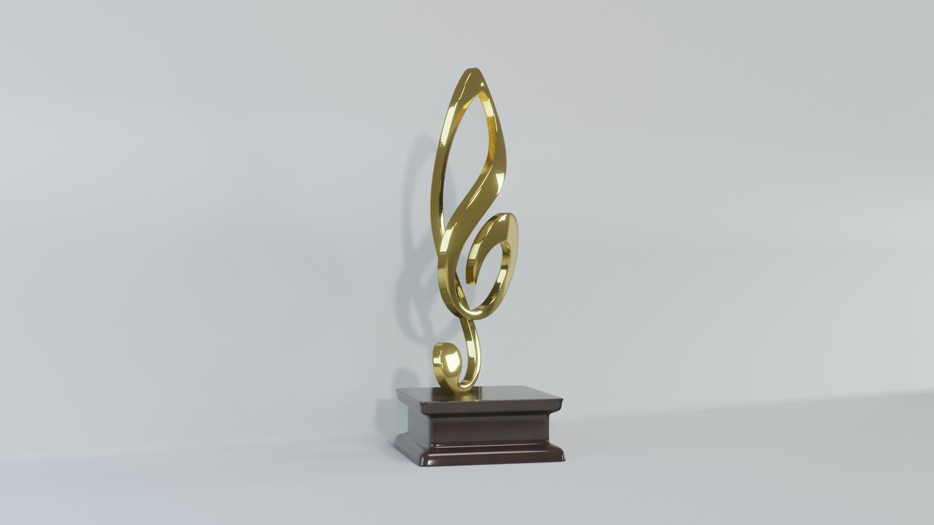 Art Decoration - Treble Clef - Musical Prize Low-poly 3D model_3