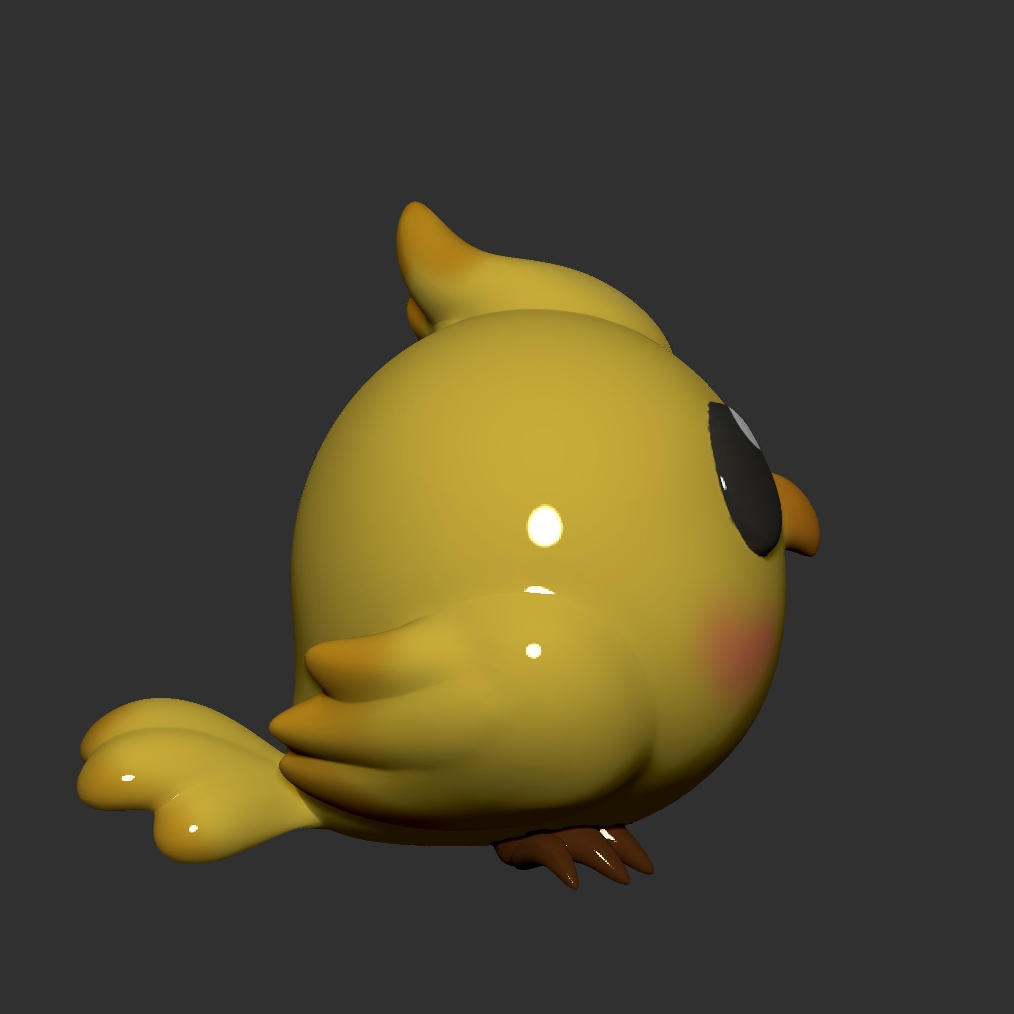 Baby fat bird  3D print model_2