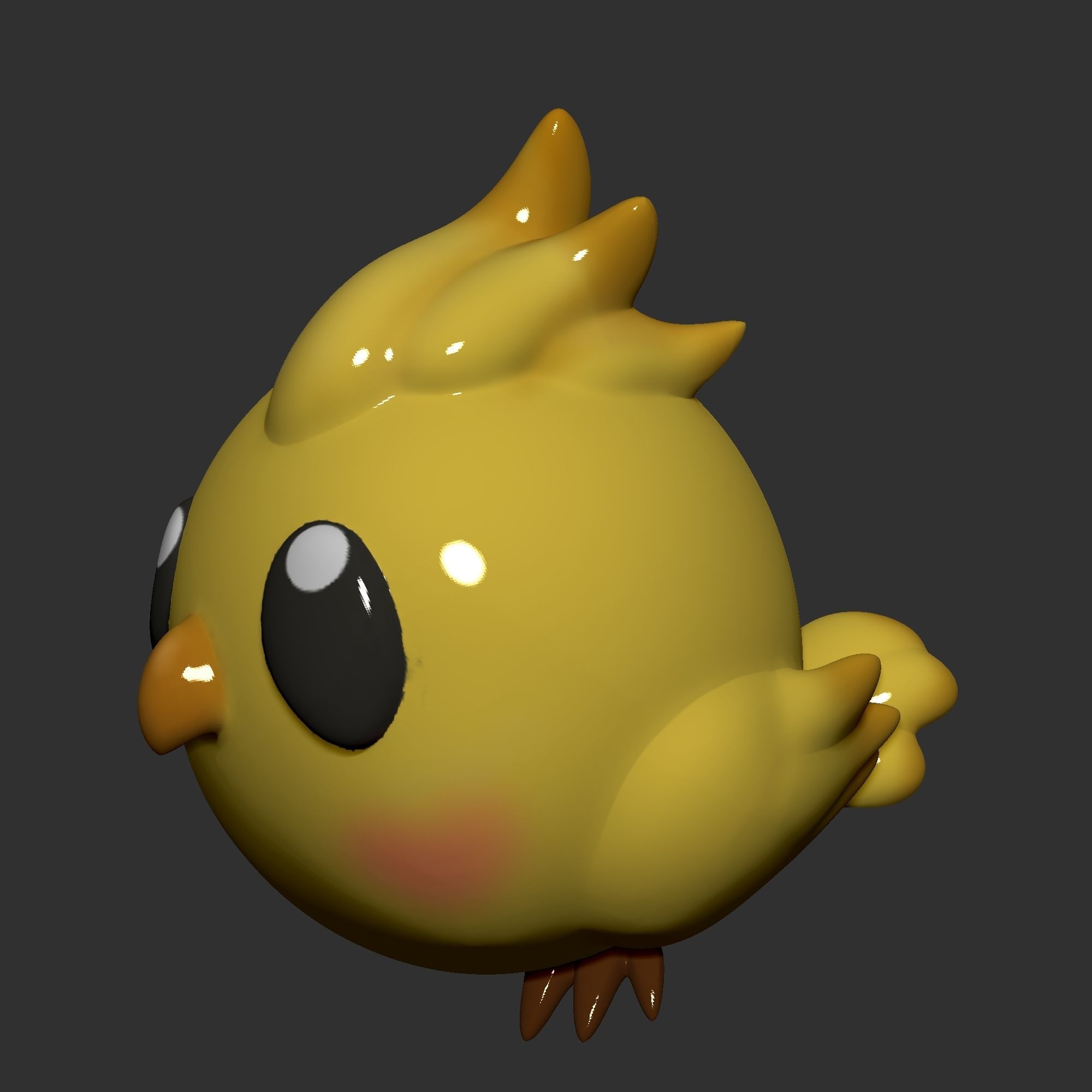 Baby fat bird  3D print model_4