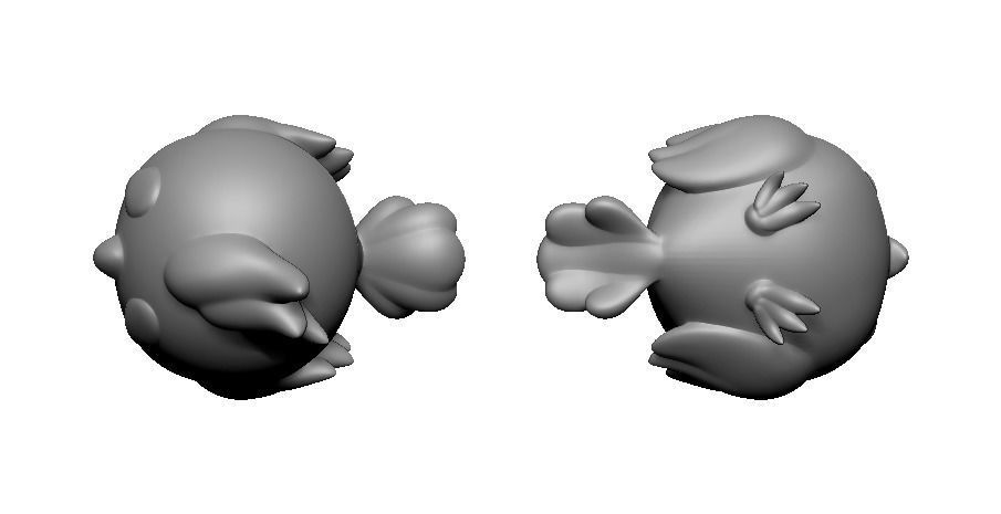 Baby fat bird  3D print model_8