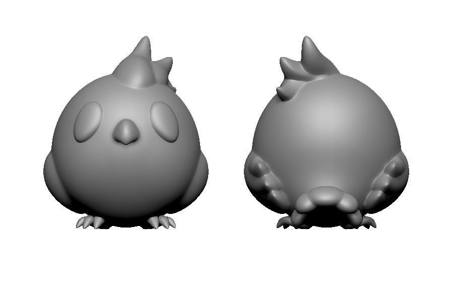 Baby fat bird  3D print model_6