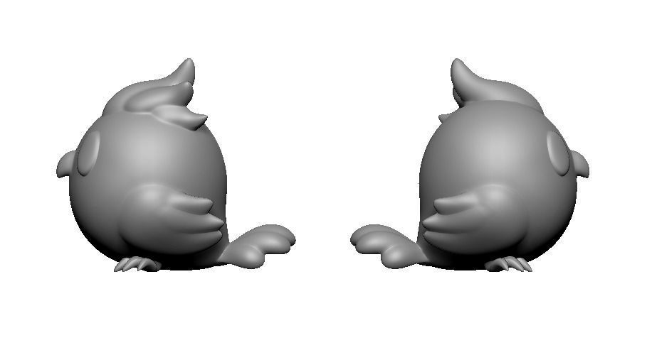 Baby fat bird  3D print model_7