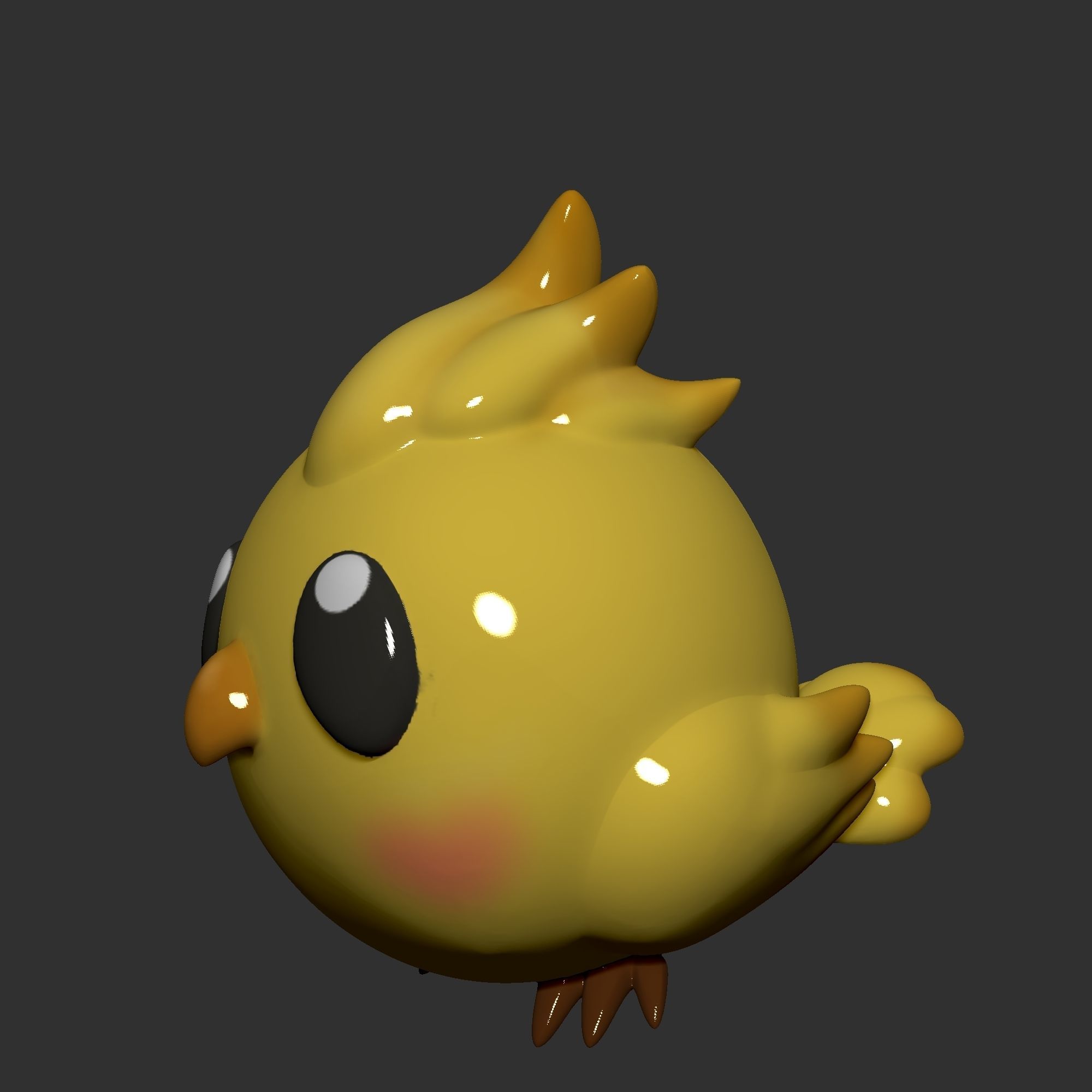 Baby fat bird  3D print model_5