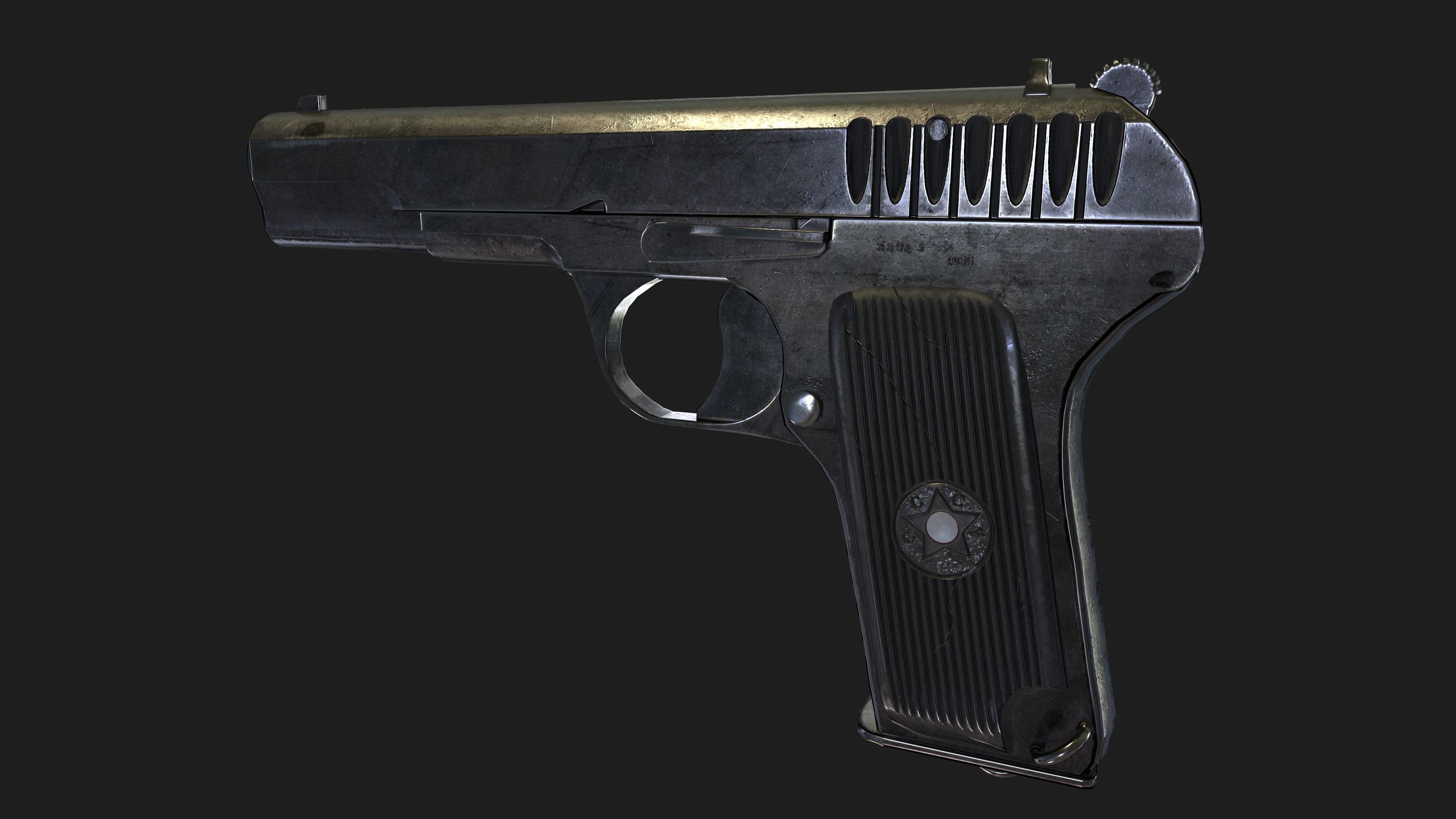 TT Pistol Low-poly 3D model_1