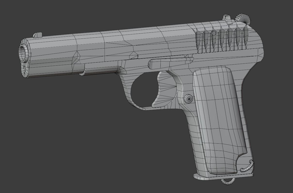 TT Pistol Low-poly 3D model_4