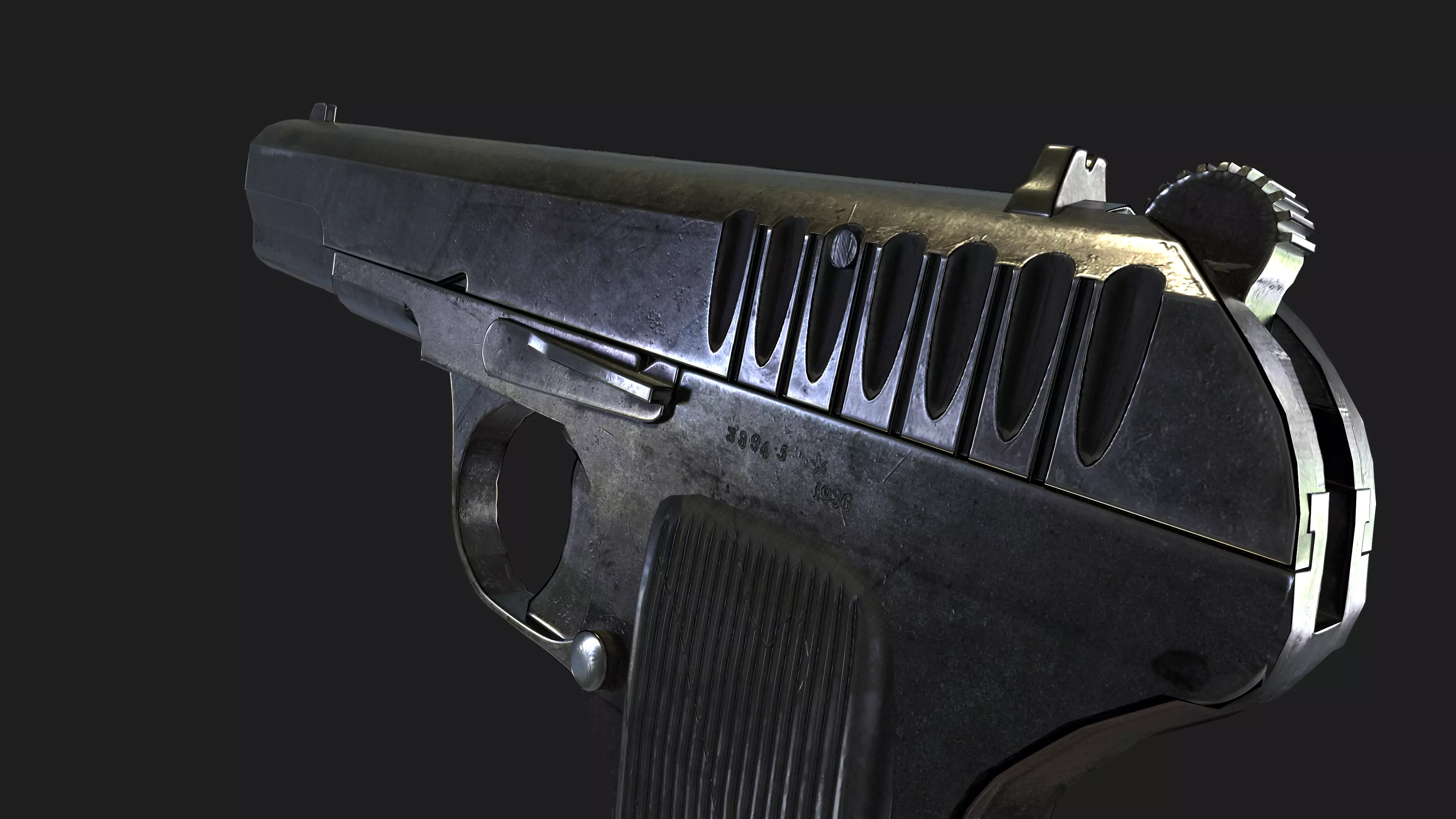 TT Pistol Low-poly 3D model_0
