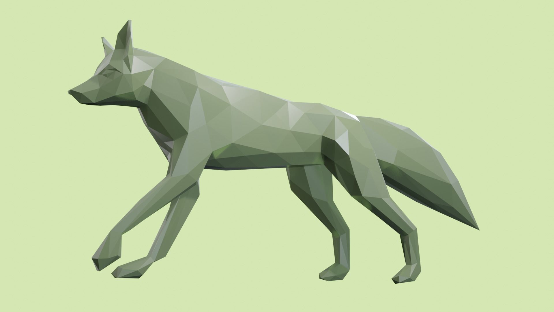 Low Poly Fox 3D model polygonal 3D model_9