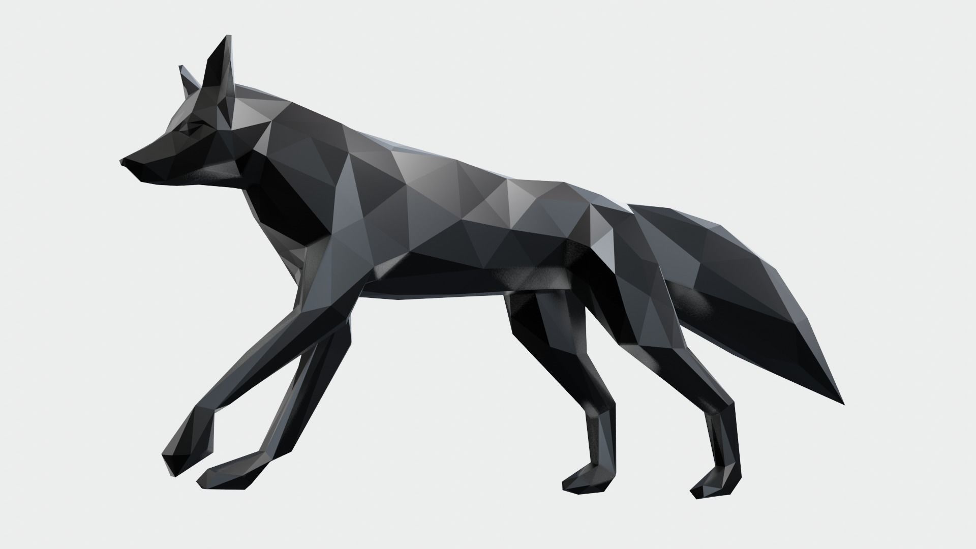 Low Poly Fox 3D model polygonal 3D model_4