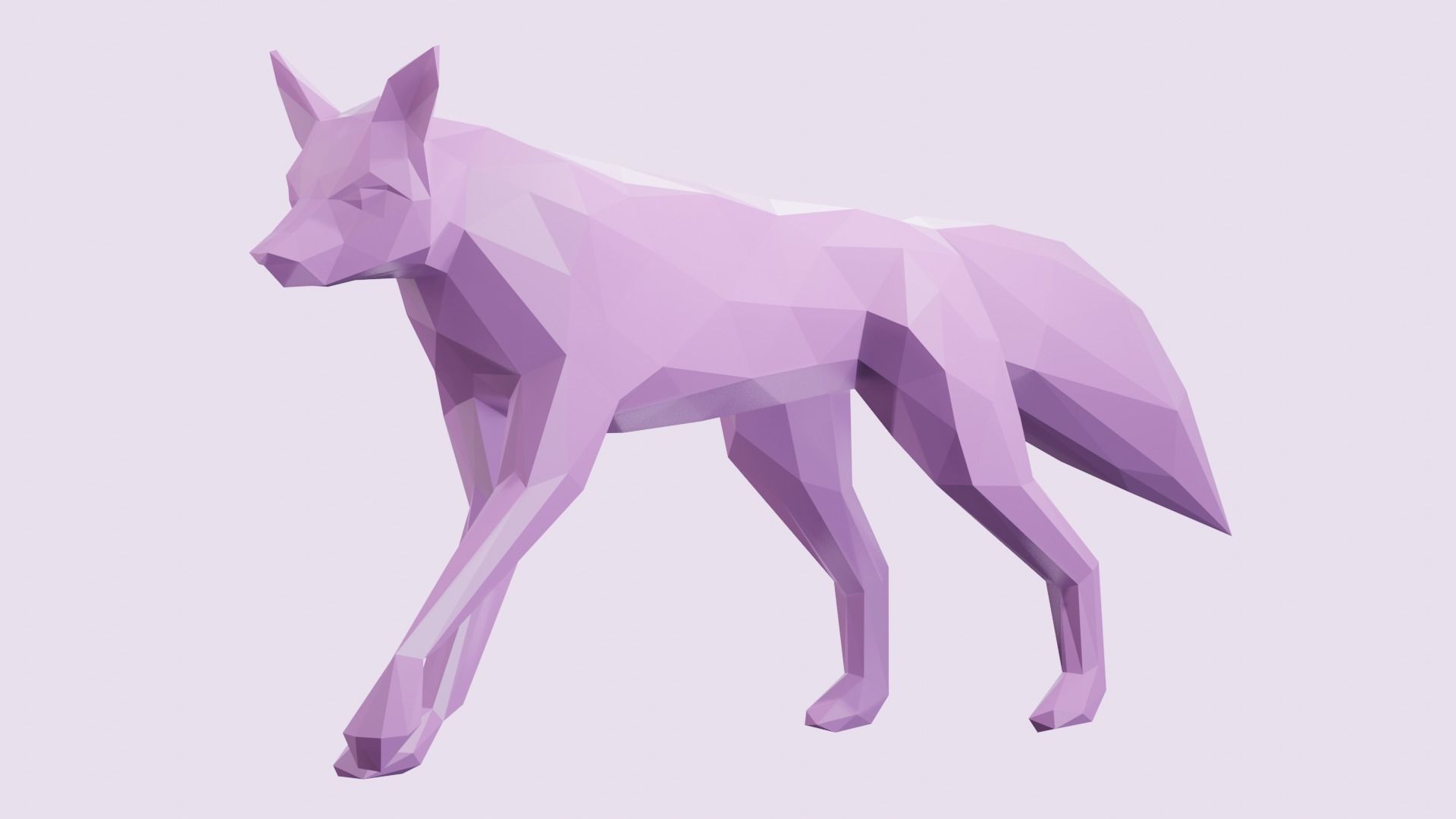 Low Poly Fox 3D model polygonal 3D model_8