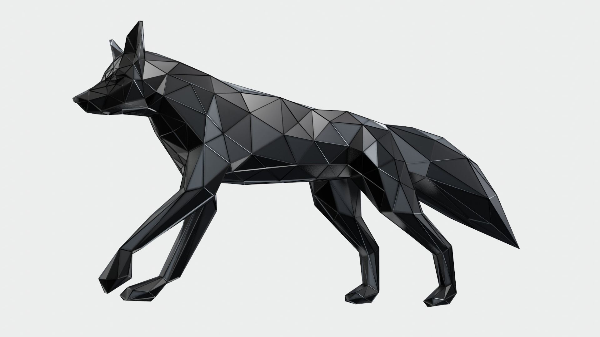 Low Poly Fox 3D model polygonal 3D model_3