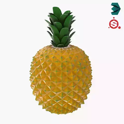 Decorative Pineapple Low-poly 3D model
