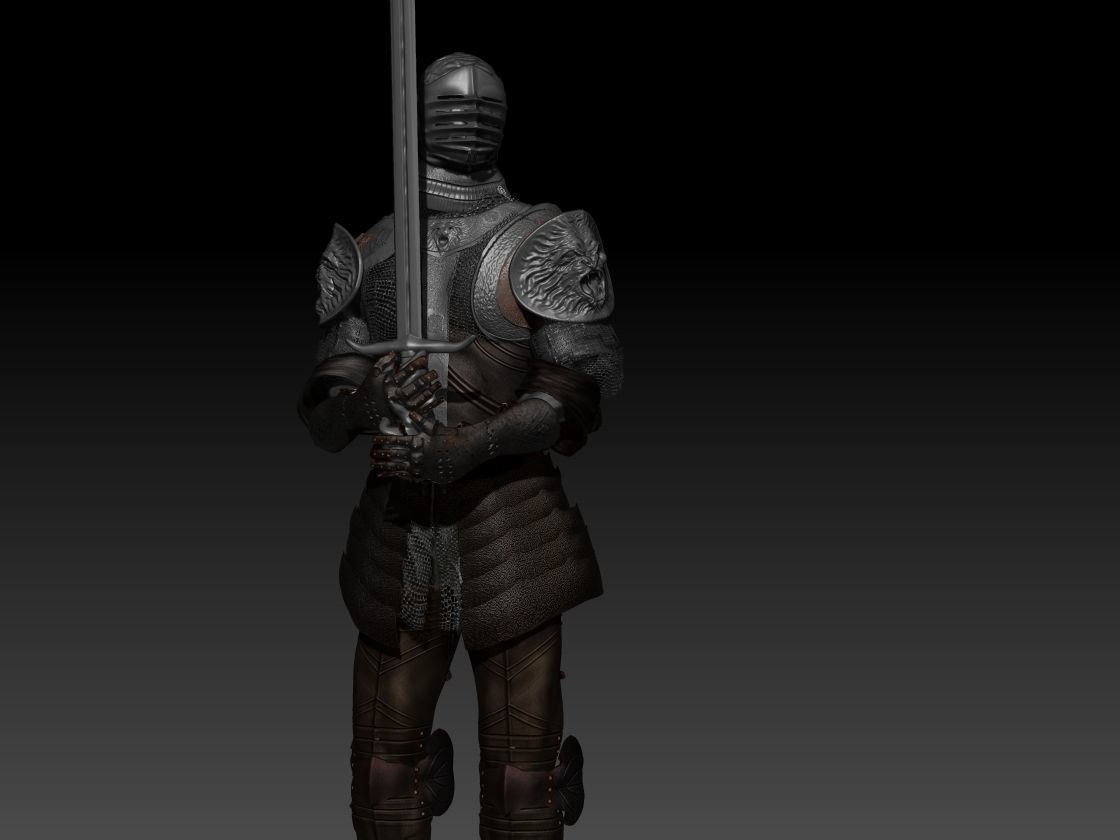 Medieval lion Armor 3D model_4