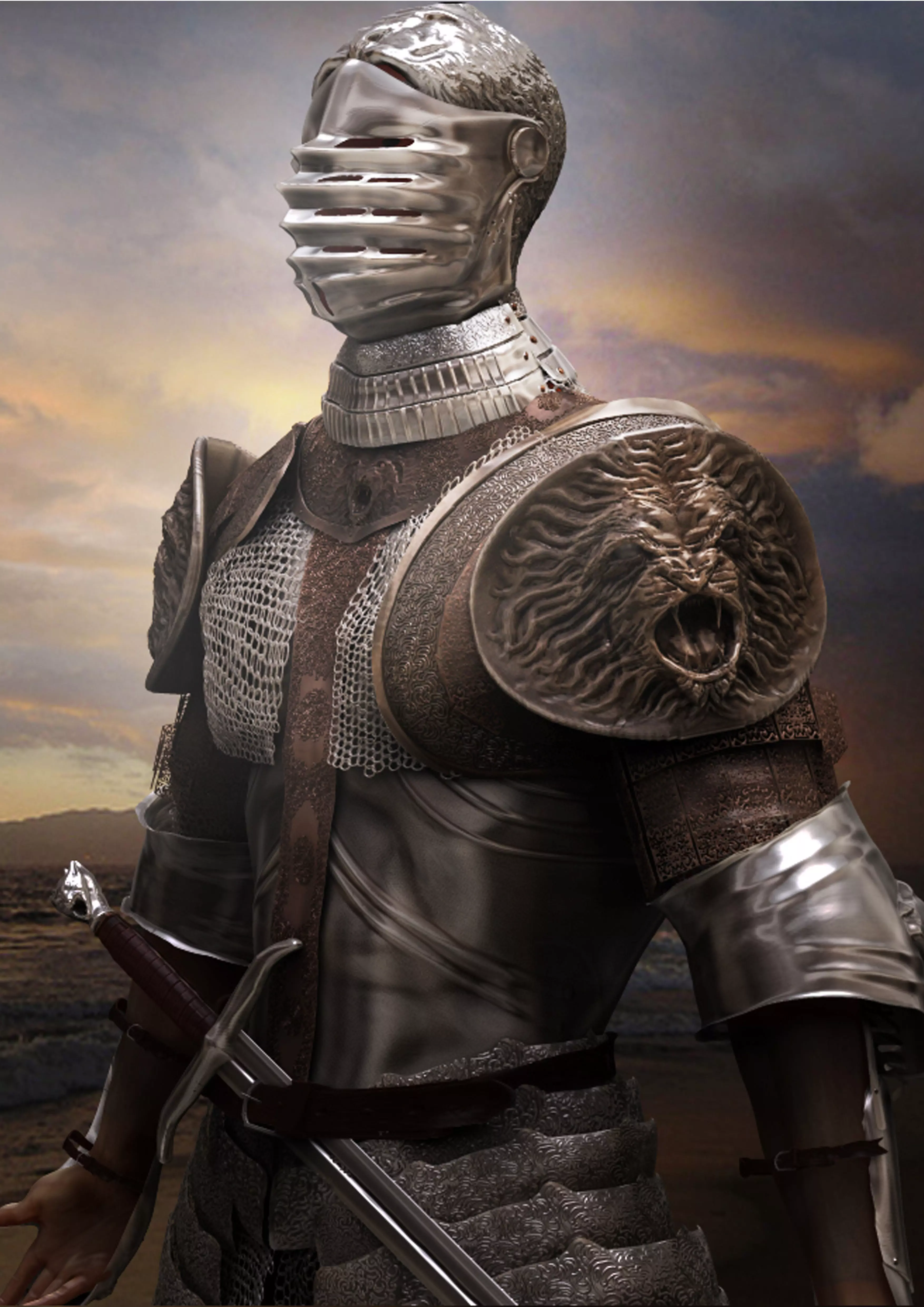 Medieval lion Armor 3D model_0