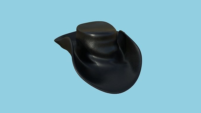 Pure Black Hat - Character Fashion Design Low-poly 3D model