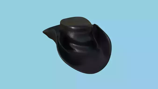 Pure Black Hat - Character Fashion Design Low-poly 3D model