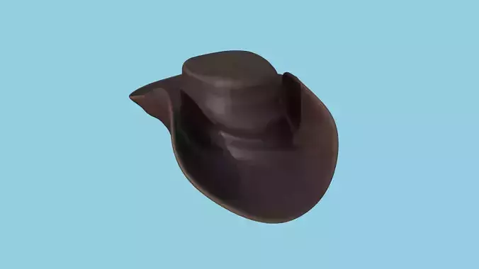 Brown Leather Hat - Character Fashion Design Low-poly 3D model