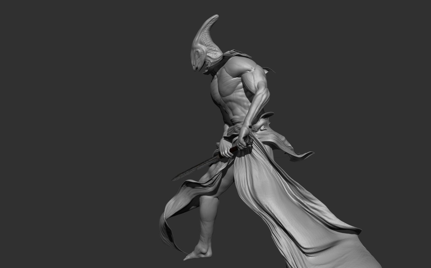 Alien Swordsman 3D model_1