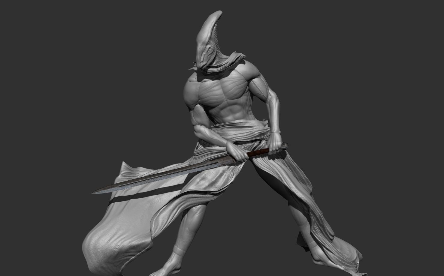 Alien Swordsman 3D model_2