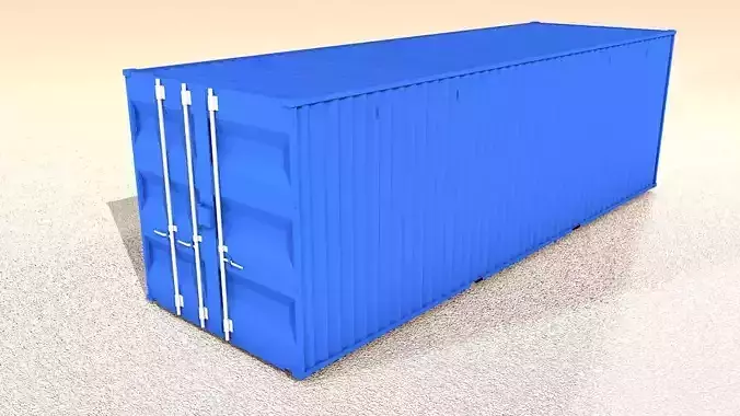 Shipping Container with interactive doors - Low Poly