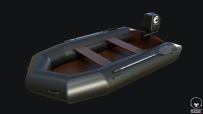 Inflatable Boat PBR Game Ready Low-poly 3D model