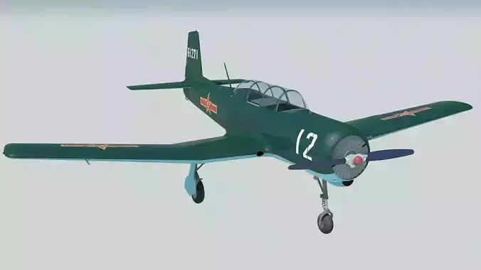 Nanchang CJ-6 Chinese trainer 3D model
