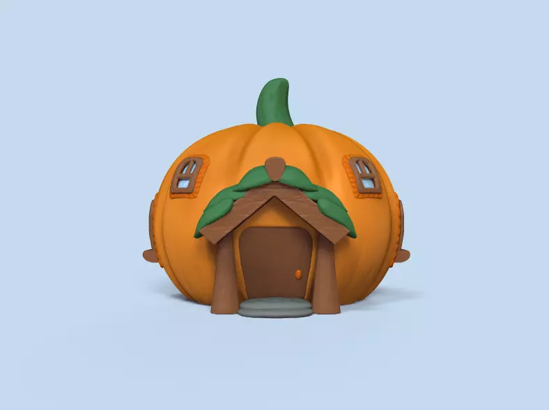 Gnome Pumpkin House 3D print model_0