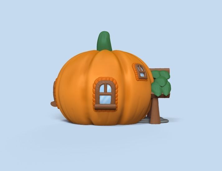 Gnome Pumpkin House 3D print model_1