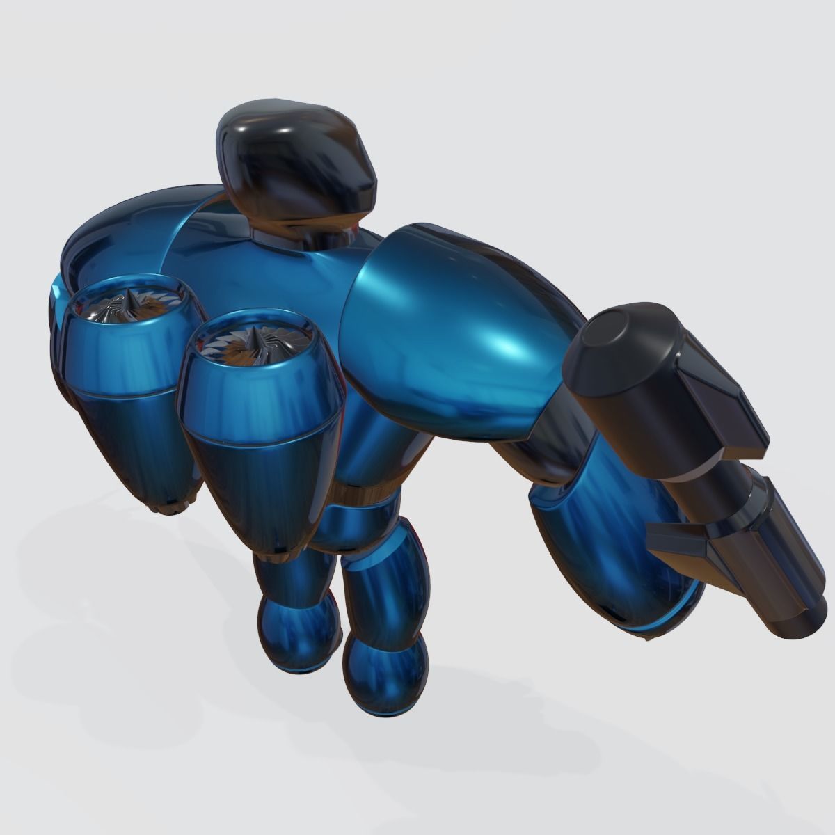 3D rocketman robot 3D model_9