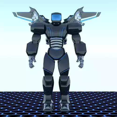 winged robot model 3D 3D model