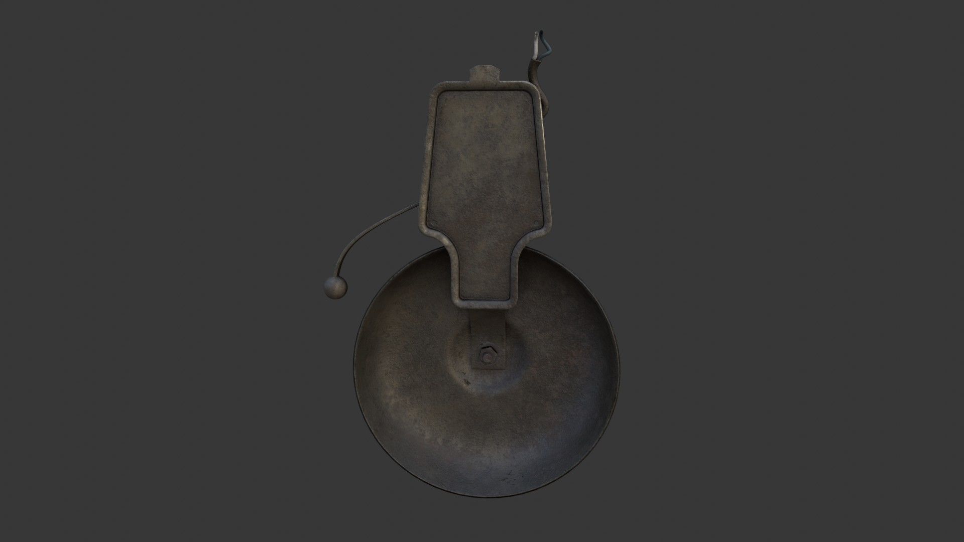 Old Dirty Electric Bell Low-poly 3D model_20