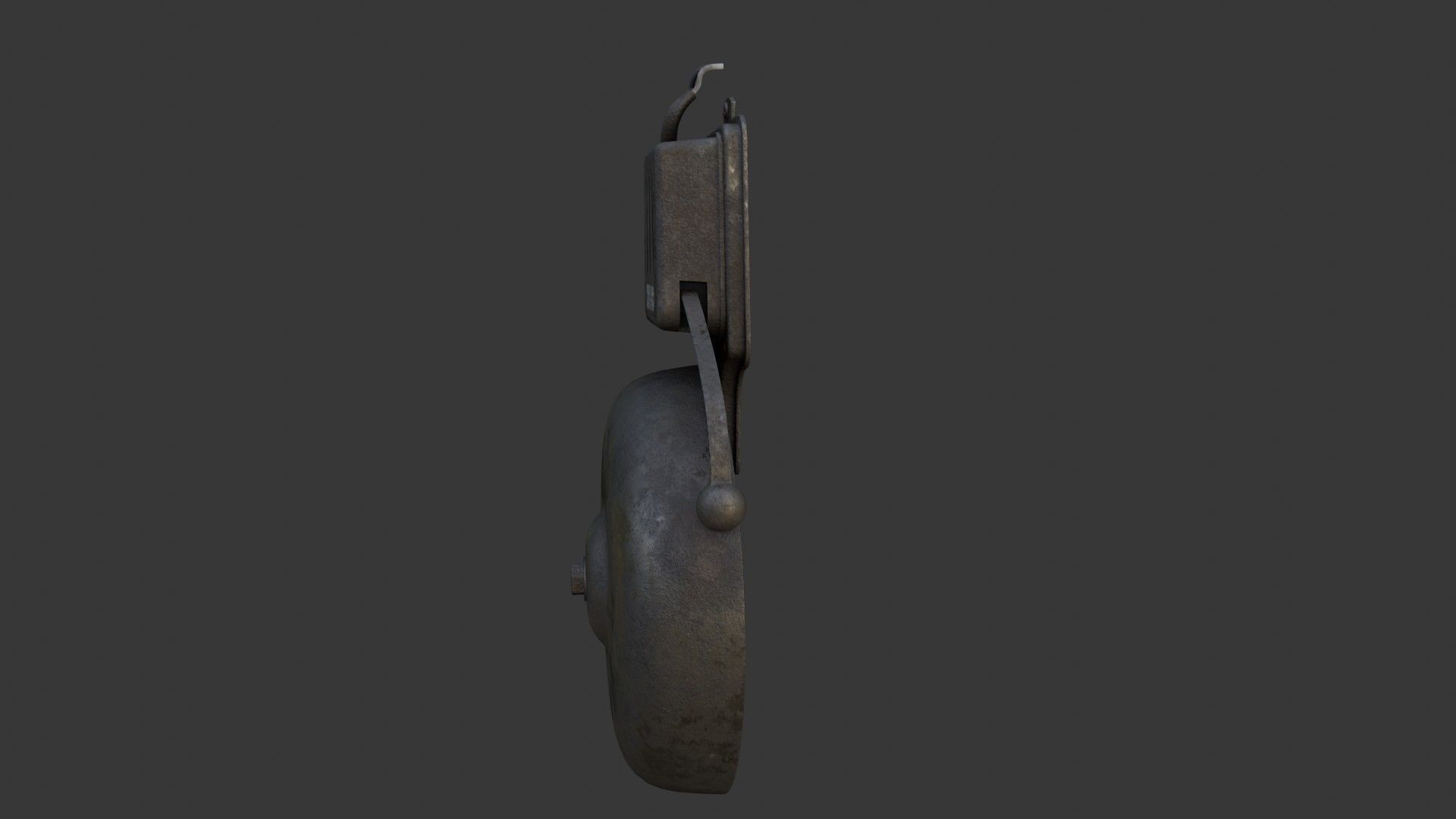 Old Dirty Electric Bell Low-poly 3D model_10