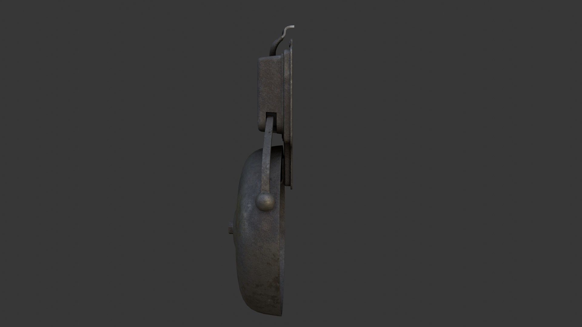 Old Dirty Electric Bell Low-poly 3D model_11