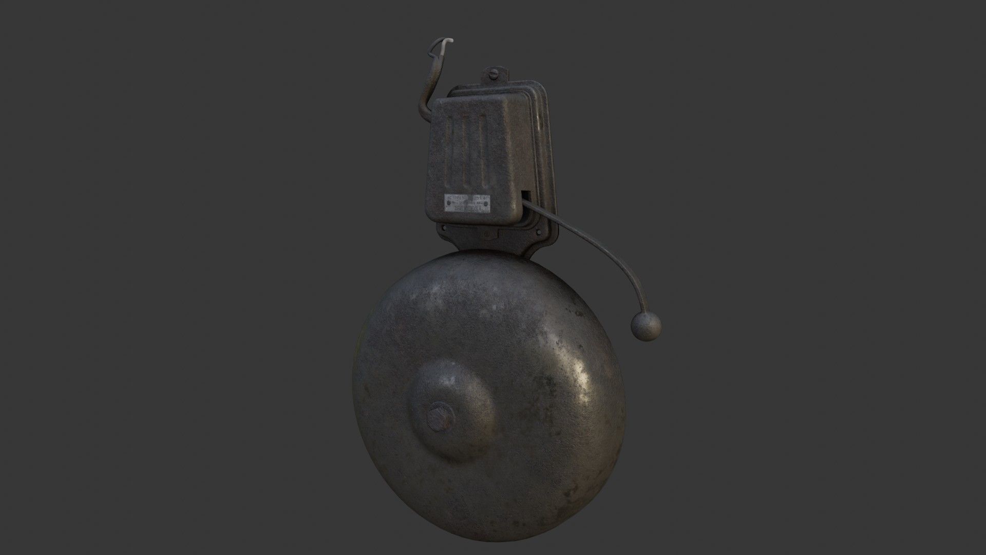 Old Dirty Electric Bell Low-poly 3D model_5
