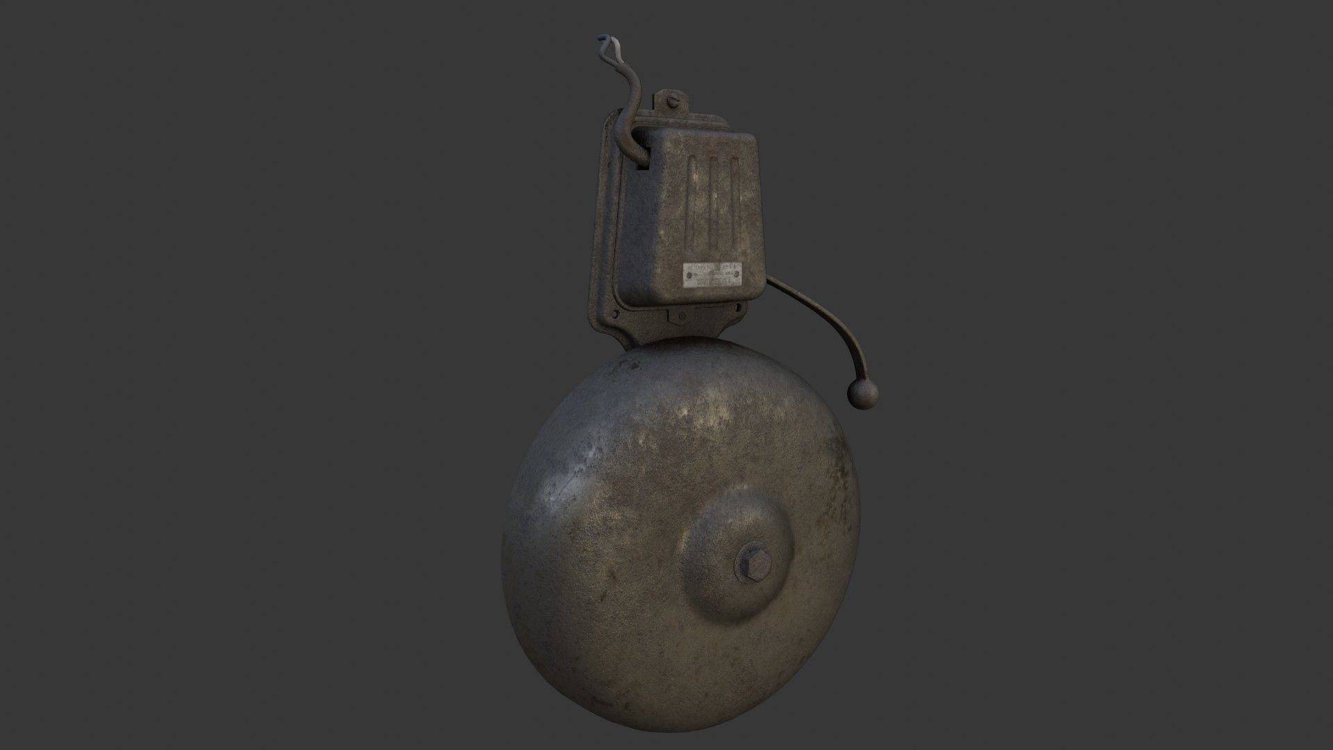 Old Dirty Electric Bell Low-poly 3D model_34