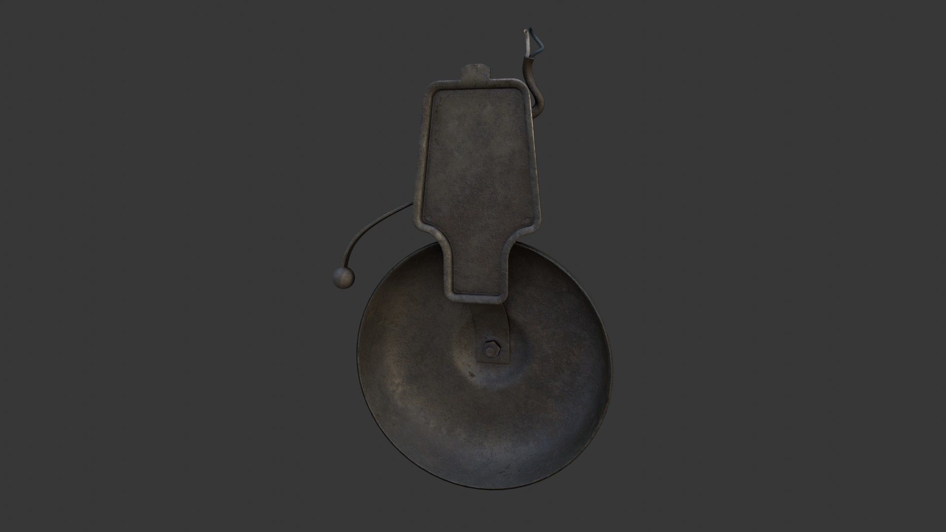 Old Dirty Electric Bell Low-poly 3D model_21