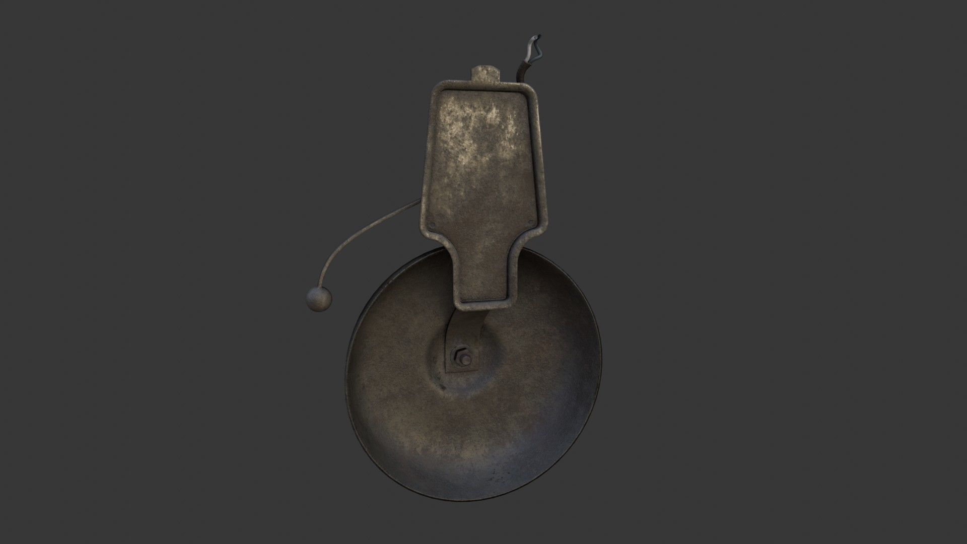 Old Dirty Electric Bell Low-poly 3D model_18