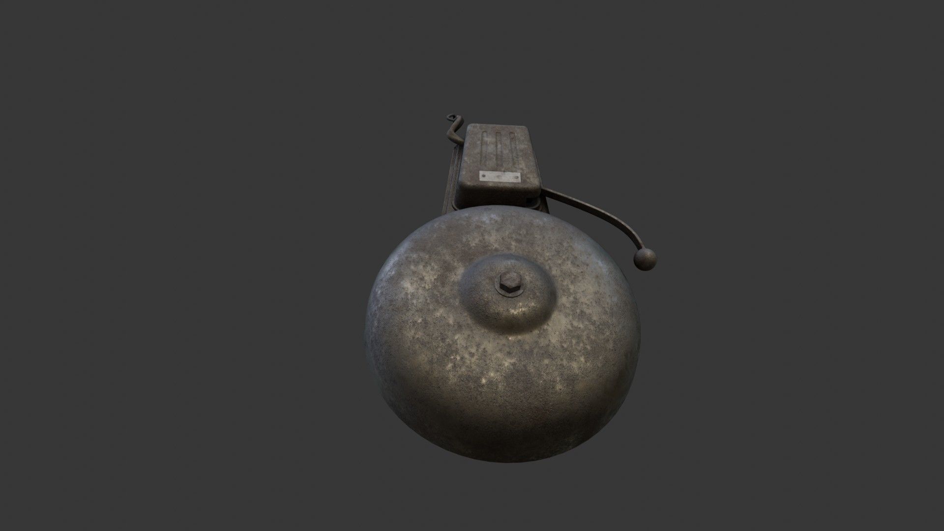 Old Dirty Electric Bell Low-poly 3D model_39