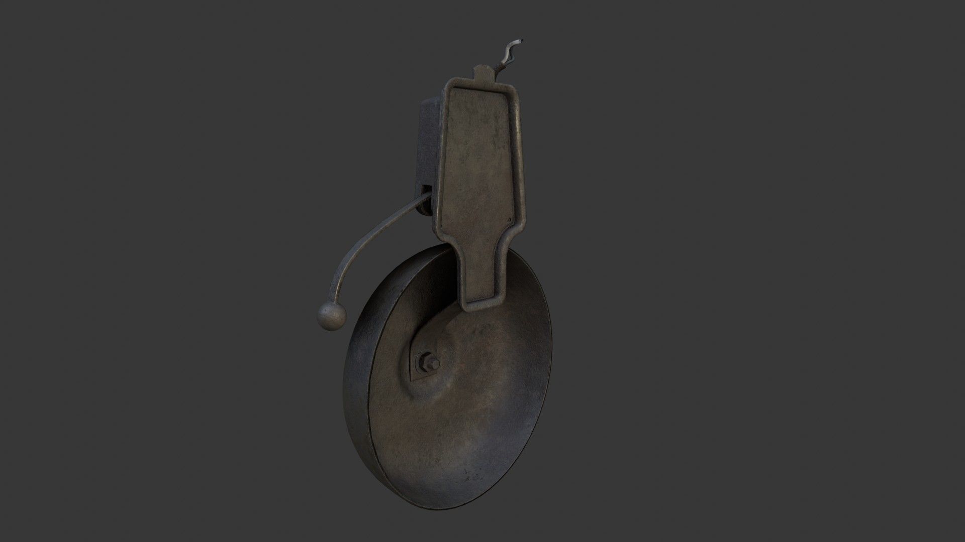 Old Dirty Electric Bell Low-poly 3D model_15