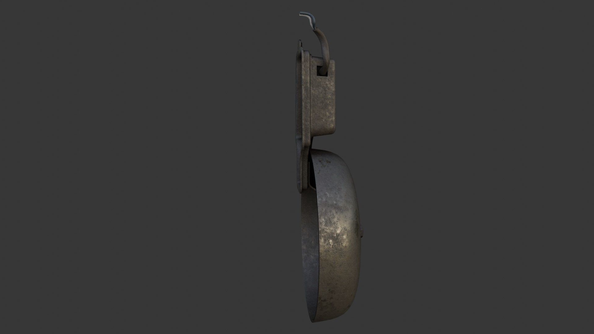 Old Dirty Electric Bell Low-poly 3D model_28