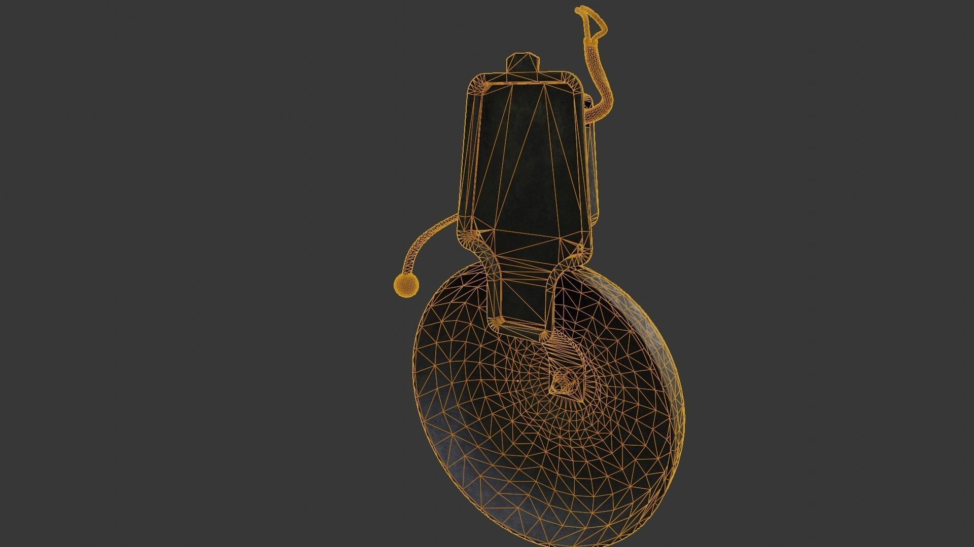 Old Dirty Electric Bell Low-poly 3D model_36