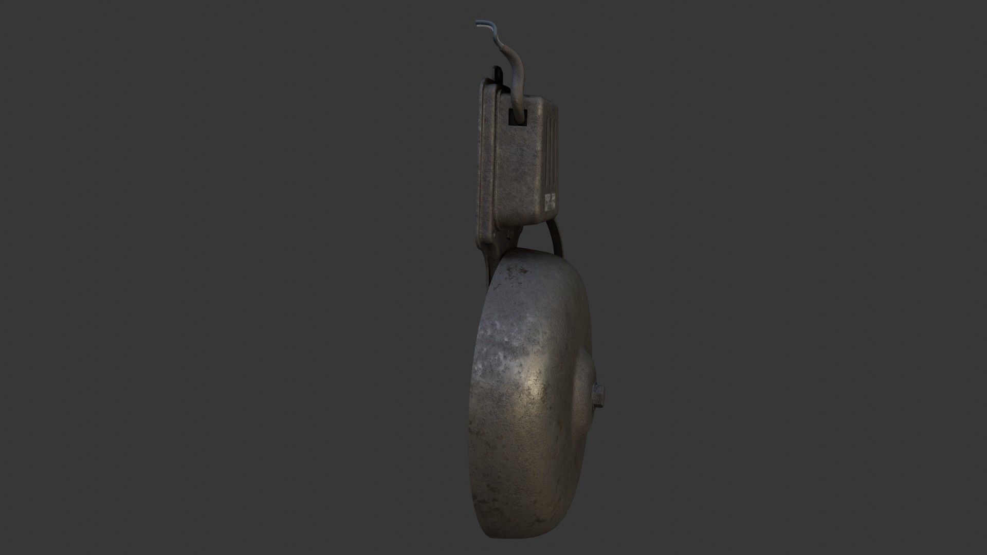 Old Dirty Electric Bell Low-poly 3D model_30