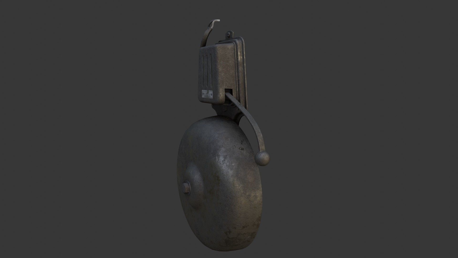 Old Dirty Electric Bell Low-poly 3D model_8