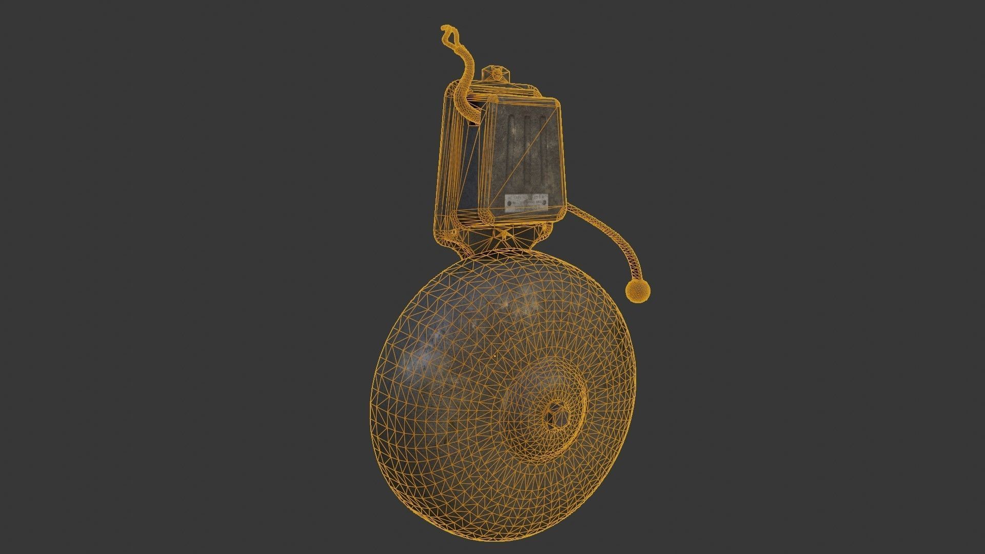 Old Dirty Electric Bell Low-poly 3D model_35