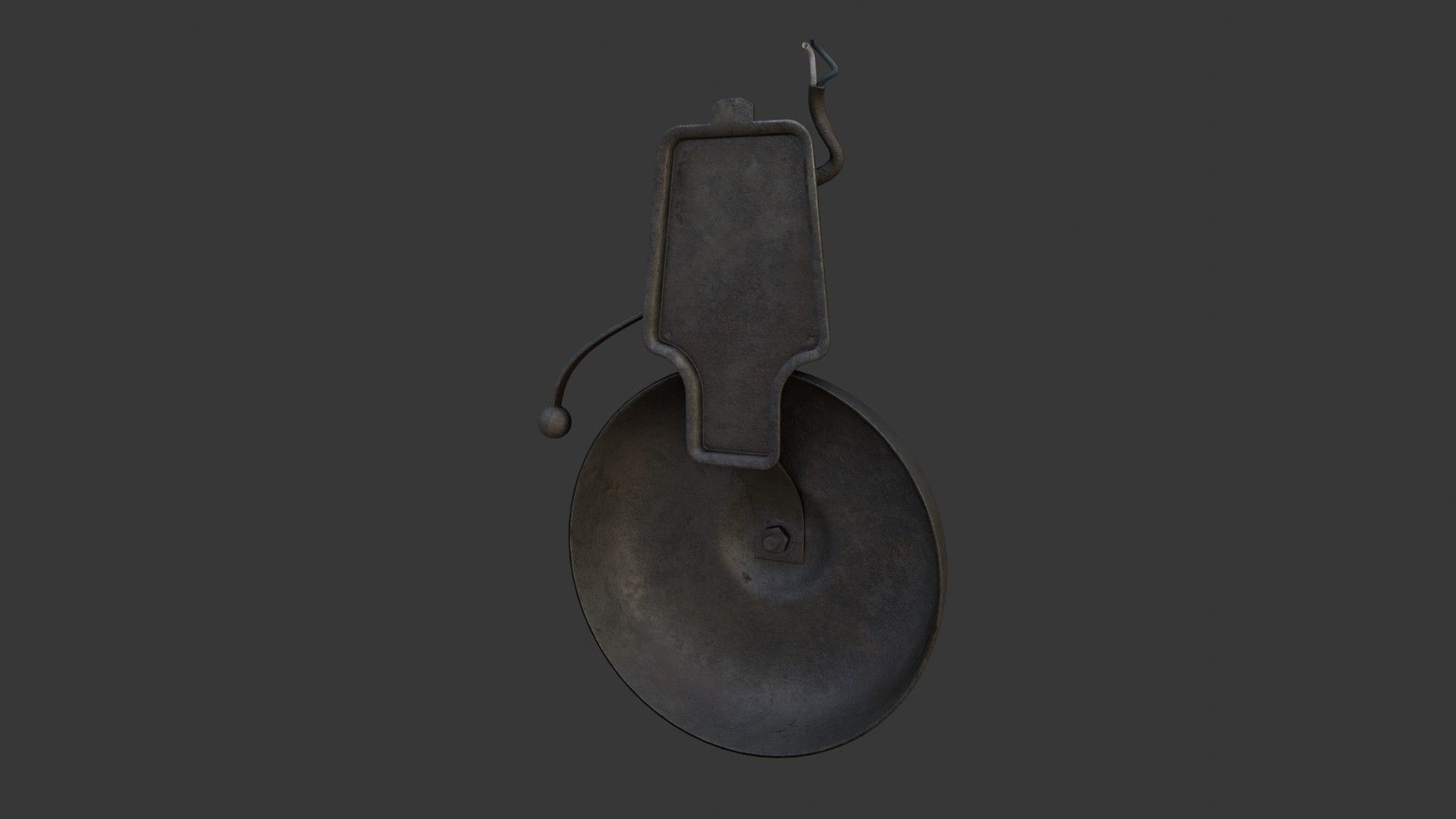 Old Dirty Electric Bell Low-poly 3D model_22