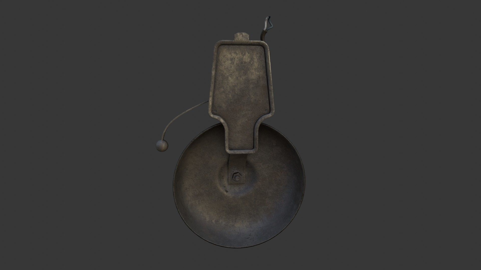 Old Dirty Electric Bell Low-poly 3D model_19