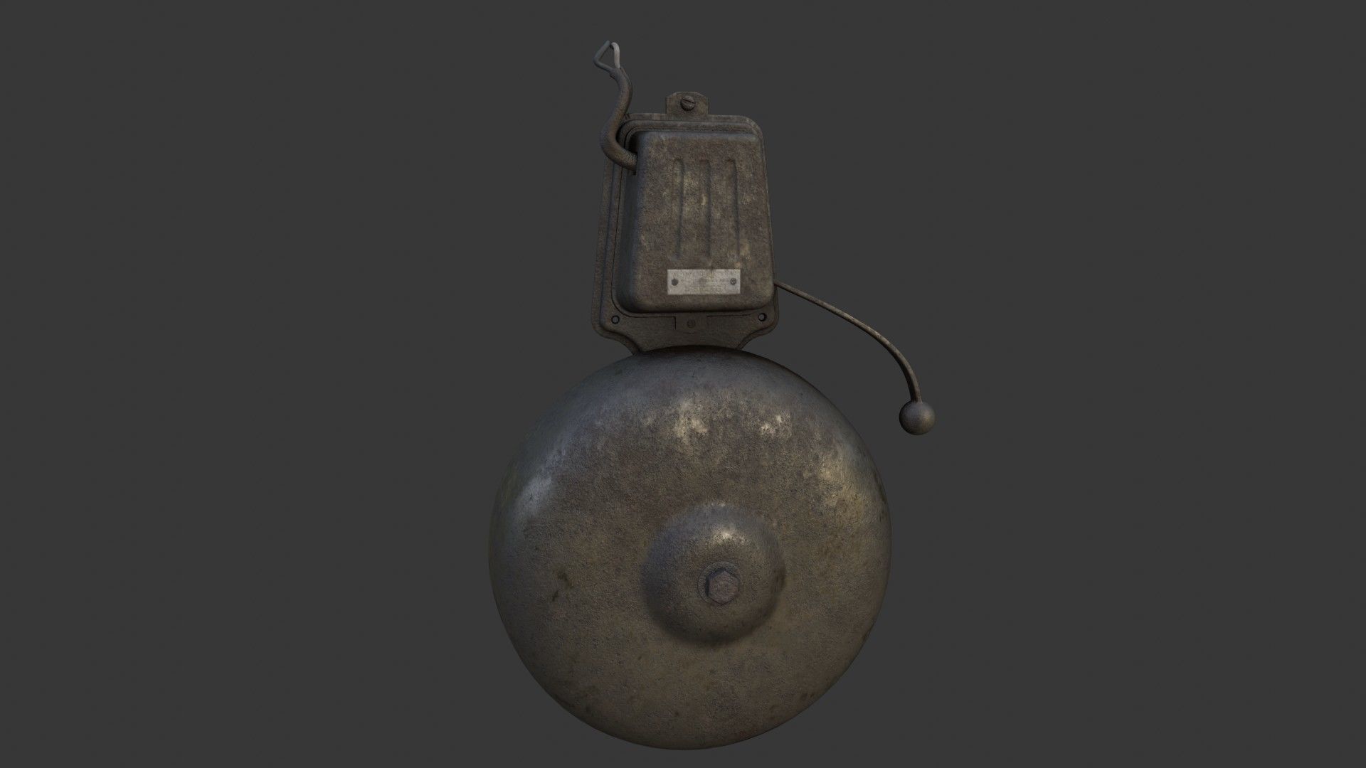 Old Dirty Electric Bell Low-poly 3D model_1