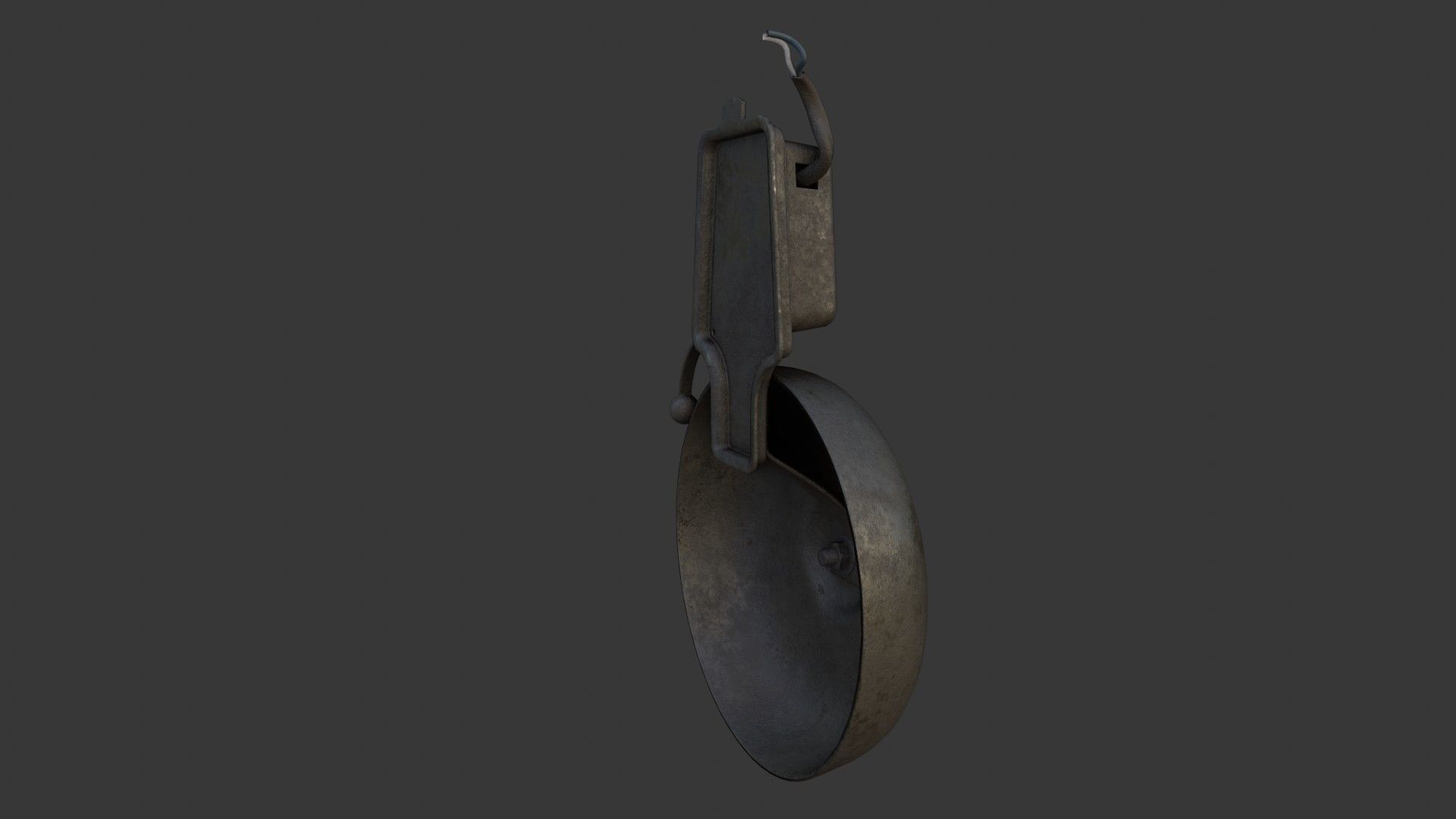 Old Dirty Electric Bell Low-poly 3D model_26