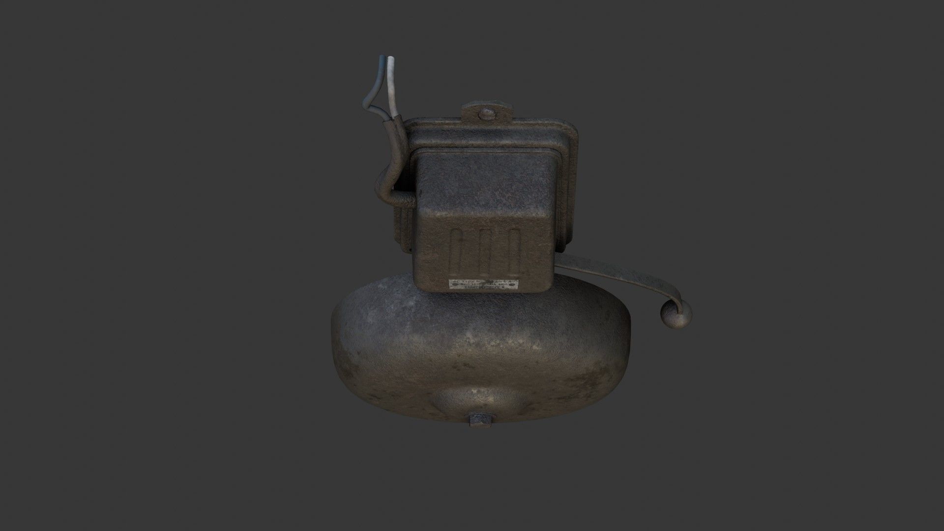 Old Dirty Electric Bell Low-poly 3D model_40