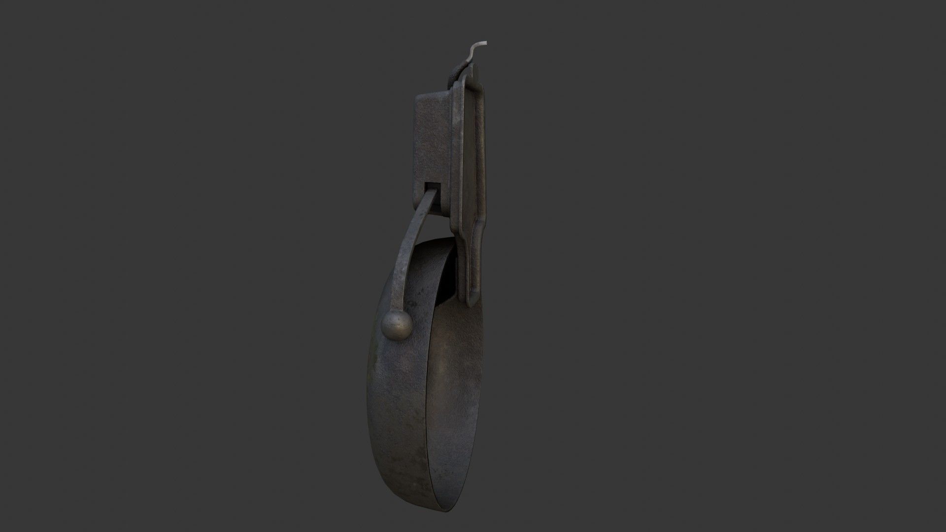 Old Dirty Electric Bell Low-poly 3D model_12